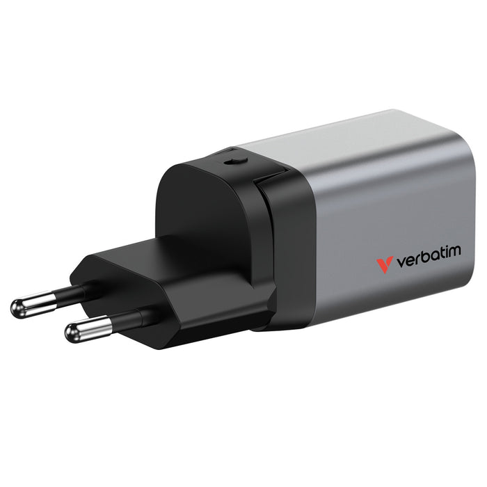 Verbatim (32200) GNC-35 GaN Charger 35W with 1 x USB-C® PD 35W / 1 x USB-A QC 3.0 (EU/UK/US)-Cables-Gigante Computers