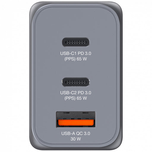 Verbatim (32201) GNC-65 GaN Charger 65W with 2 x USB-C PD 65W / 1 x USB-A QC 3.0 (EU/UK/US)-Cables-Gigante Computers