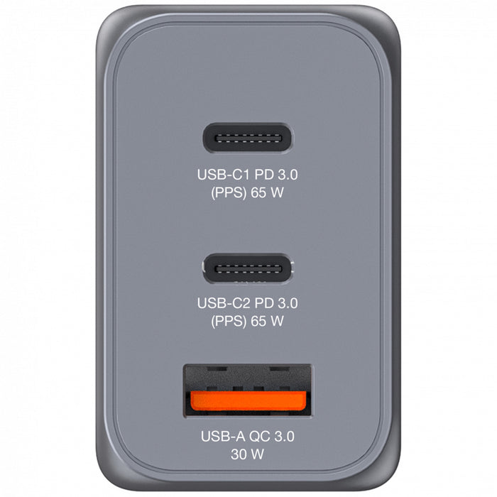 Verbatim (32201) GNC-65 GaN Charger 65W with 2 x USB-C PD 65W / 1 x USB-A QC 3.0 (EU/UK/US)-Cables-Gigante Computers