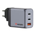 Verbatim (32201) GNC-65 GaN Charger 65W with 2 x USB-C PD 65W / 1 x USB-A QC 3.0 (EU/UK/US)-Cables-Gigante Computers