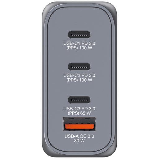 Verbatim (32202) GNC-100 GaN Charger 100W with 2 x USB-C PD 100W / 1 x USB-C PD 65W / 1 x USB-A QC 3.0 (EU/UK/US)-Cables-Gigante Computers