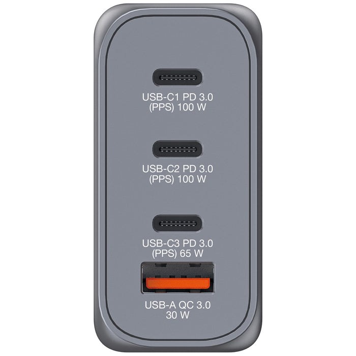 Verbatim (32202) GNC-100 GaN Charger 100W with 2 x USB-C PD 100W / 1 x USB-C PD 65W / 1 x USB-A QC 3.0 (EU/UK/US)-Cables-Gigante Computers
