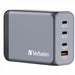 Verbatim (32205) GNC-240 GAN CHARGER 240W WITH 1 X USB-C 140W /1 X USB-C 100W / 1 X USB-C 65W / 1 X USB-A QC 3.0 (EU/UK/US)-Cables-Gigante Computers