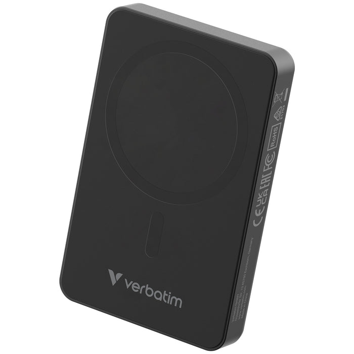 Verbatim (32227) Charge 'n' Go Essentials MagSafe Power Bank Wireless 10000mAh Black-Batteries-Gigante Computers