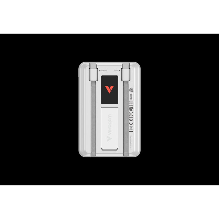 Verbatim (32273) Charge'n'Go 2C & Display MagSafe Power Bank 10000 mAh Silver-Batteries-Gigante Computers