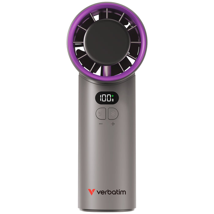 Verbatim (32342) Cool 'n' Go Ice Touch Handheld Fan - Grey/Purple-Gadgets / MP Players-Gigante Computers