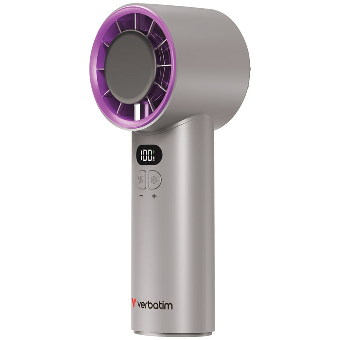 Verbatim (32342) Cool 'n' Go Ice Touch Handheld Fan - Grey/Purple-Gadgets / MP Players-Gigante Computers