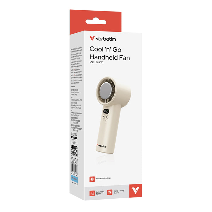 Verbatim (32343) Cool 'n' Go Ice Touch Handheld Fan - White/Silver-Gadgets / MP Players-Gigante Computers