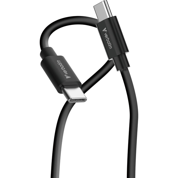 Verbatim (32391) Essentials Sync & Charge USB-C to C Cables (2 pack) Black & White, 1m, 60W PD, 480Mbps, USB Power Delivery 3.0 Supports Up To 60W Fast Charging-Cables-Gigante Computers