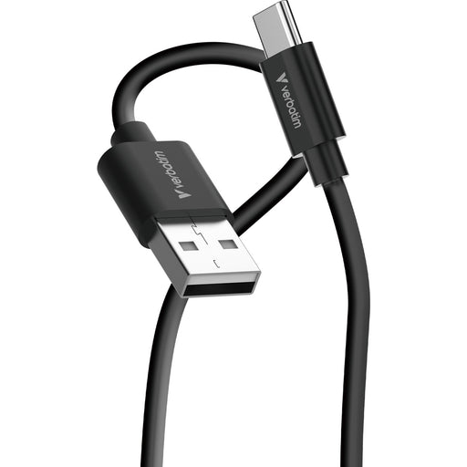 Verbatim (32393) Essentials Sync & Charge USB-A to C Cables (2 pack) Black & White,1m,18W QC, 480Mbps, Quick Charge 3.0 Support Up To 18W Charging-Cables-Gigante Computers