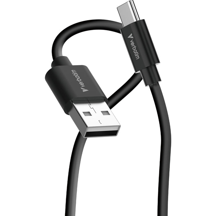 Verbatim (32393) Essentials Sync & Charge USB-A to C Cables (2 pack) Black & White,1m,18W QC, 480Mbps, Quick Charge 3.0 Support Up To 18W Charging-Cables-Gigante Computers