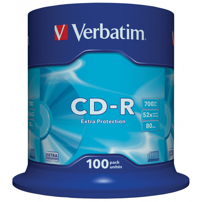 Verbatim (43411) CD-R 52X 700MB 100 Pack Spindle Datalife Plus-Media-Gigante Computers