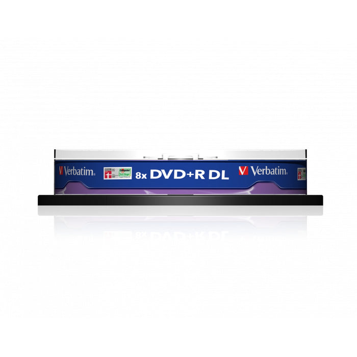 Verbatim (43666) DVD+R Double Layer 8.5GB 8X Matt Silver 10 Pack Spindle-Media-Gigante Computers