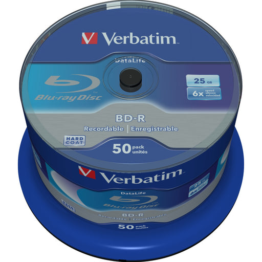 Verbatim (43838) BD-R SL Datalife 25GB 6X 50 Pack Spindle No ID-Media-Gigante Computers