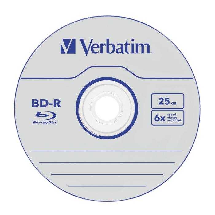 Verbatim (43838) BD-R SL Datalife 25GB 6X 50 Pack Spindle No ID-Media-Gigante Computers