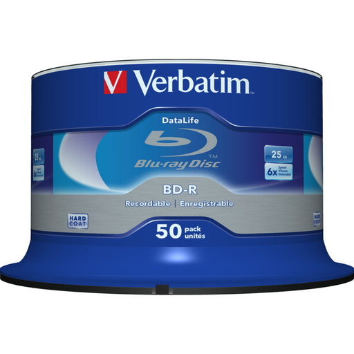 Verbatim (43838) BD-R SL Datalife 25GB 6X 50 Pack Spindle No ID-Media-Gigante Computers