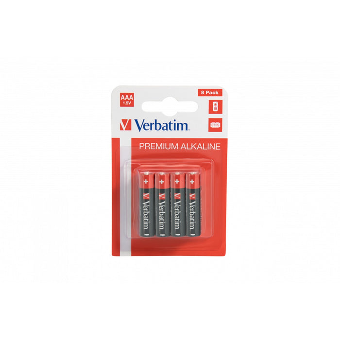 Verbatim (49502) AAA BATTERY ALKALINE 8 PACK (HANGCARD)-Batteries-Gigante Computers