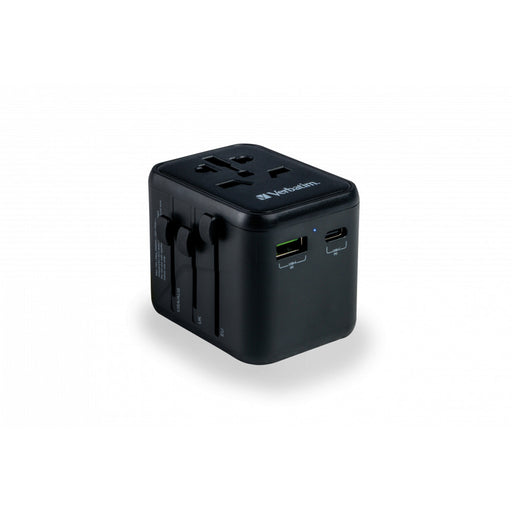 Verbatim (49544) UTA-02 Universal Travel Adapter with 1 x USB-C PD 20W / 1 x USB-A QC 3.0-Cables-Gigante Computers