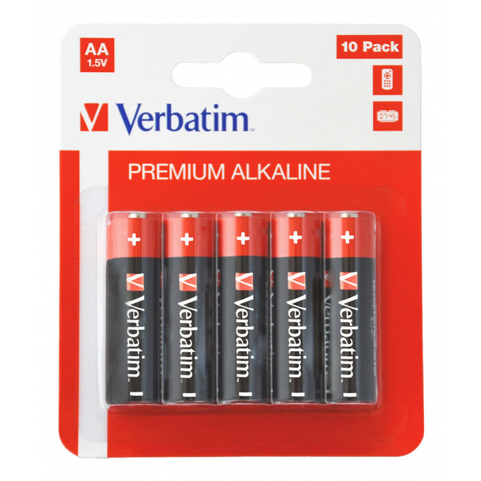Verbatim (49875) AA BATTERY ALKALINE 10 PACK-Batteries-Gigante Computers