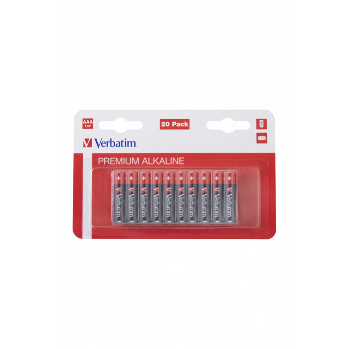 Verbatim (49876) AAA BATTERY ALKALINE 20 PACK-Batteries-Gigante Computers
