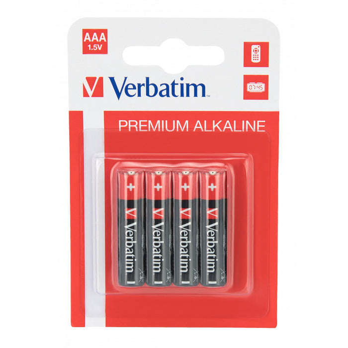 Verbatim (49920) AAA BATTERY ALKALINE 4 PACK-Batteries-Gigante Computers