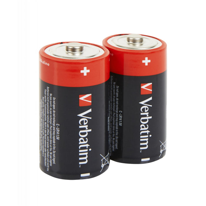 Verbatim (49922) C BATTERY ALKALINE 2 PACK-Batteries-Gigante Computers