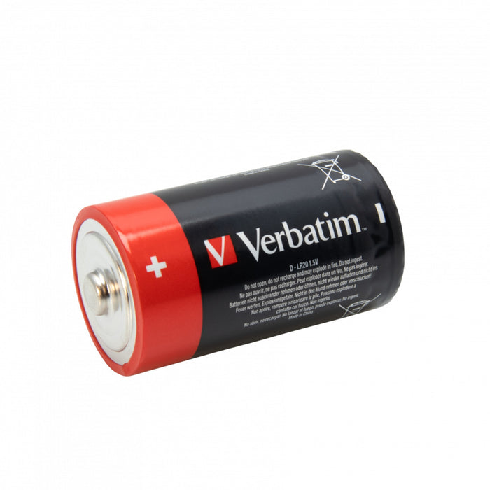 Verbatim (49923) D BATTERY ALKALINE 2 PACK-Batteries-Gigante Computers