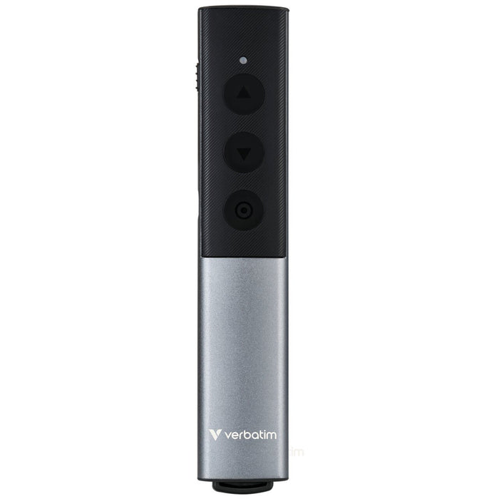 Verbatim Agenda Wireless Presenter With Red Laser Pointer, Up To 100m Wireless Range, Dual USB-A and USB-C Receiver For Universal Compatibility, Plug And Play, Grey / Black-Accessories-Gigante Computers