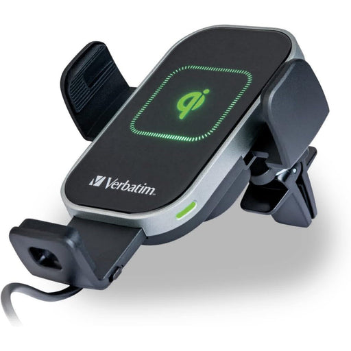 Verbatim FWC-02 Qi Fast Wireless Car Charger, 360 Degrees Rotatable, Three Mounting Options: Vent Holder, Suction Cup On Dashboard, Or Front Window-Accessories-Gigante Computers