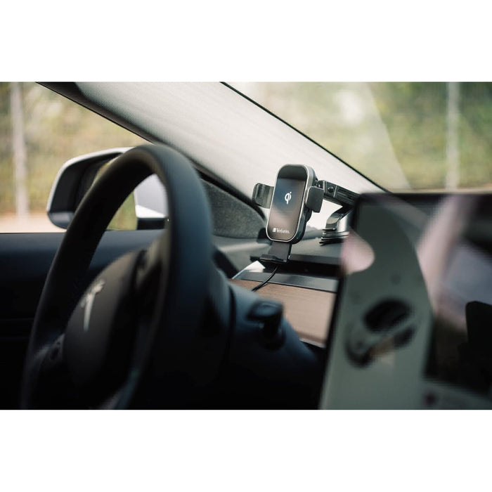 Verbatim FWC-02 Qi Fast Wireless Car Charger, 360 Degrees Rotatable, Three Mounting Options: Vent Holder, Suction Cup On Dashboard, Or Front Window-Accessories-Gigante Computers