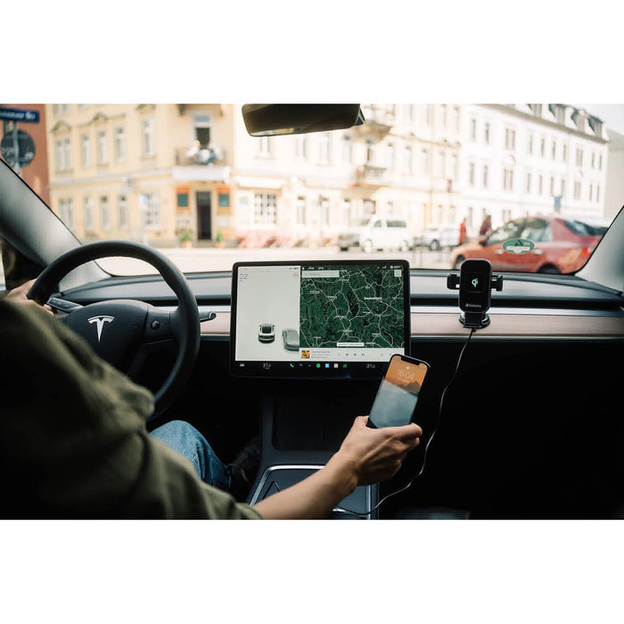 Verbatim FWC-02 Qi Fast Wireless Car Charger, 360 Degrees Rotatable, Three Mounting Options: Vent Holder, Suction Cup On Dashboard, Or Front Window-Accessories-Gigante Computers