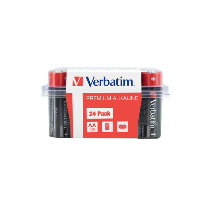 Verbatim(49505) AA Battery Alkaline 24 Pack (BOX)-Batteries-Gigante Computers