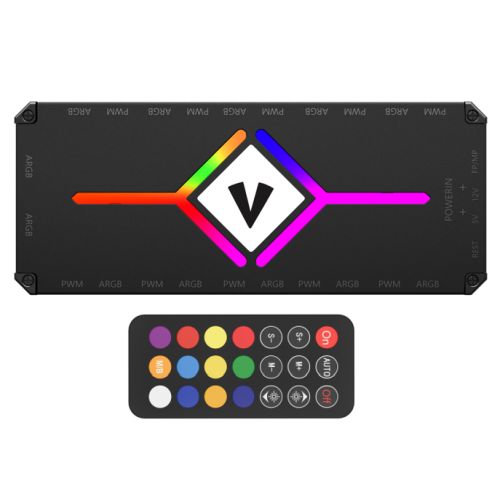 Vida 10-Port PWM ARGB Fan Hub with Remote Control, SATA Powered-Fan Hubs / Controllers-Gigante Computers