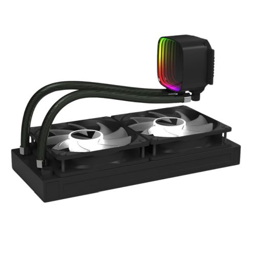 Vida Aquilo 240mm ARGB Liquid CPU Cooler, 2x ARGB PWM Fans, Infinity Mirror RGB Pump Head, Black-Cooling-Gigante Computers