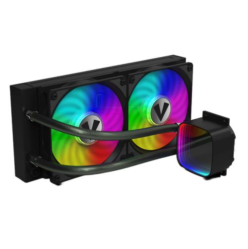 Vida Aquilo 240mm ARGB Liquid CPU Cooler, 2x ARGB PWM Fans, Infinity Mirror RGB Pump Head, Black-Cooling-Gigante Computers