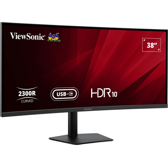 Viewsonic VA3820C 38 Inch UltraWide Quad HD LED Curved Monitor with USB-C Hub, 4.8ms, HDMI, Display Port, 3840 x 1600, 75Hz, Speakers, Height Adjustable, Black-Monitors-Gigante Computers