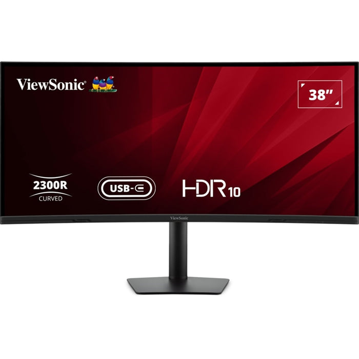Viewsonic VA3820C 38 Inch UltraWide Quad HD LED Curved Monitor with USB-C Hub, 4.8ms, HDMI, Display Port, 3840 x 1600, 75Hz, Speakers, Height Adjustable, Black-Monitors-Gigante Computers