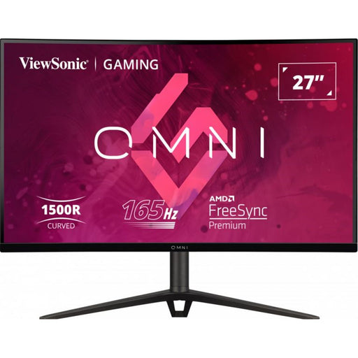 Viewsonic VX Series VX2718-PC-MHDJ 27" Curved Gaming Monitor, HDMI, Display Port, Full HD, 165Hz, 1ms, Freesync, Speakers, VESA, Height Adjust, Black-Monitors-Gigante Computers