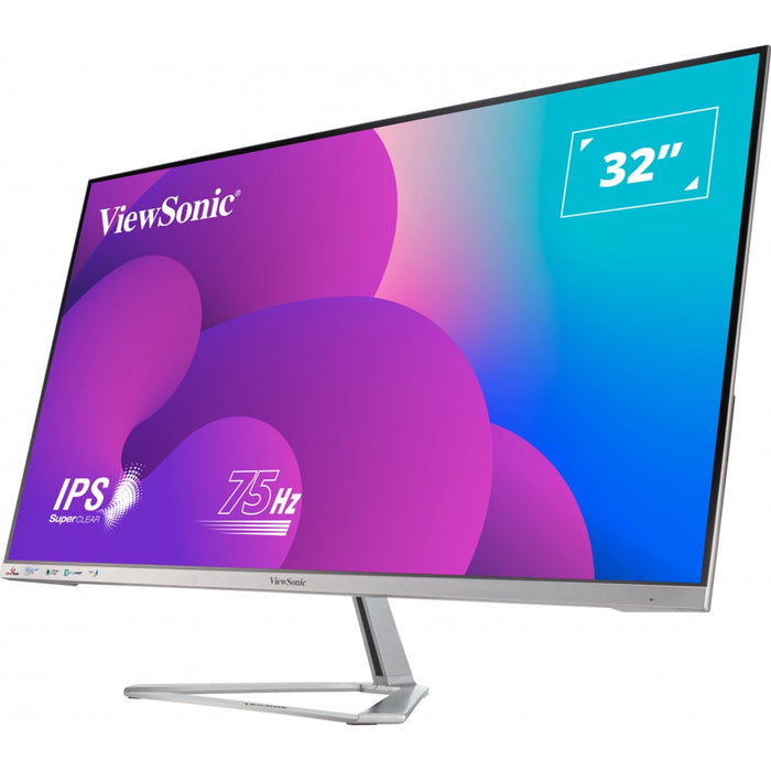 Viewsonic VX3276-MHD-3 32-Inch Full HD, Frameless IPS Monitor, 1080p, 1920 x 1080 Resolution, 75Hz, HDMI, VGA, DisplayPort, Speakers-Monitors-Gigante Computers