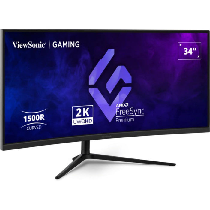 Viewsonic VX3418C-2K Gaming Monitor 3440 x 1440 pixels, UltraWide QHD, 180Hz, 1ms, 2x HDMI, 2x DisplayPort, With Speakers, Black-Monitors-Gigante Computers