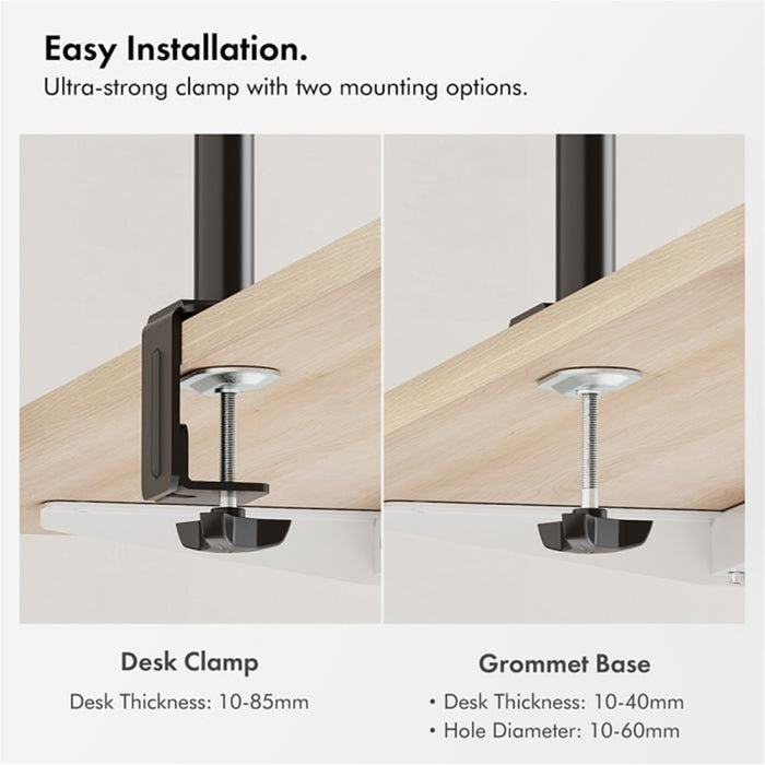 VonHaus Dual Monitor Stand for 13-32 Inch Screens, Twin Monitor Mount with Desk Clamp, Height Adjustable, Easy Assemble Stand with Full Tilt, Rotation & Swivel Arms, VESA 75x75 & 100x100mm-Accessories-Gigante Computers