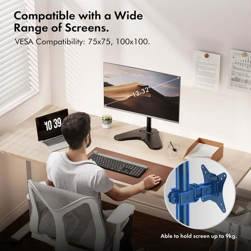 VonHaus Single Monitor Mount and Stand for 13-32 Inch Screens, VESA dimensions 75x75mm and 100x100mm-Accessories-Gigante Computers