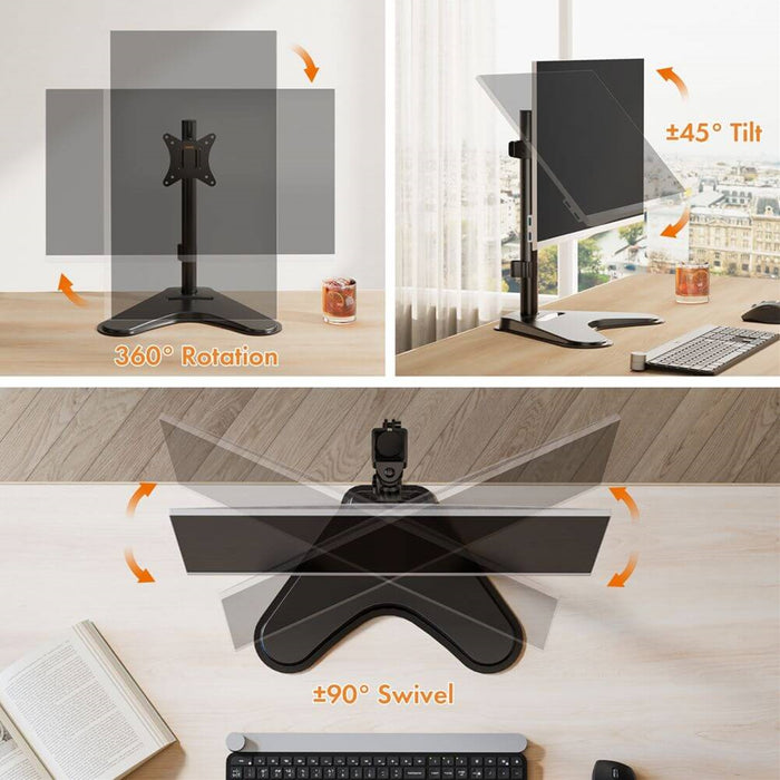 VonHaus Single Monitor Mount and Stand for 13-32 Inch Screens, VESA dimensions 75x75mm and 100x100mm-Accessories-Gigante Computers