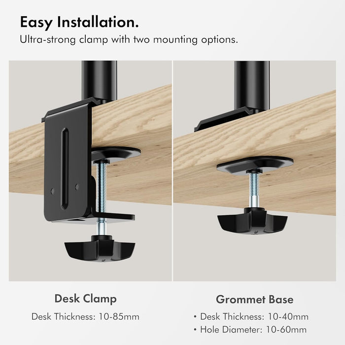 VonHaus Triple Monitor Stand for 17-27" Screens, Three Screen Monitor Mount with Desk Clamp, Height Adjustable, Easy Assemble Stand with Full Tilt, Rotation & Swivel Arms, VESA 75x75 & 100x100mm-Accessories-Gigante Computers