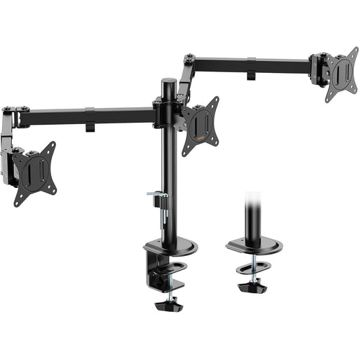 VonHaus Triple Monitor Stand for 17-27" Screens, Three Screen Monitor Mount with Desk Clamp, Height Adjustable, Easy Assemble Stand with Full Tilt, Rotation & Swivel Arms, VESA 75x75 & 100x100mm-Accessories-Gigante Computers
