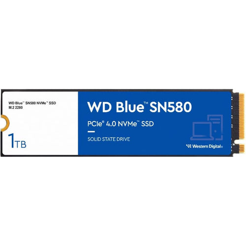 WD 1TB Blue SN580 M.2 NVMe Gen4 SSD, M.2 2280, PCIe4, TLC NAND, R/W 4150/4150 MB/s, 600K/750K IOPS-Internal SSD Drives-Gigante Computers