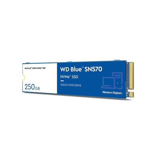 WD 250GB Blue SN570 M.2 NVMe SSD, M.2 2280, PCIe3, TLC NAND, R/W 3300/1200 MB/s, 190K/210K IOPS-Internal SSD Drives-Gigante Computers