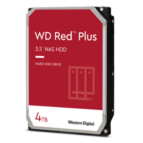 WD 3.5", 4TB, SATA3, Red Plus NAS Hard Drive, 5400RPM, 256MB Cache, OEM-Internal Hard Drives-Gigante Computers