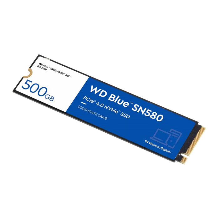 WD 500GB Blue SN580 M.2 NVMe Gen4 SSD, M.2 2280, PCIe4, TLC NAND, R/W 4000/3600 MB/s, 450K/750K IOPS-Internal SSD Drives-Gigante Computers