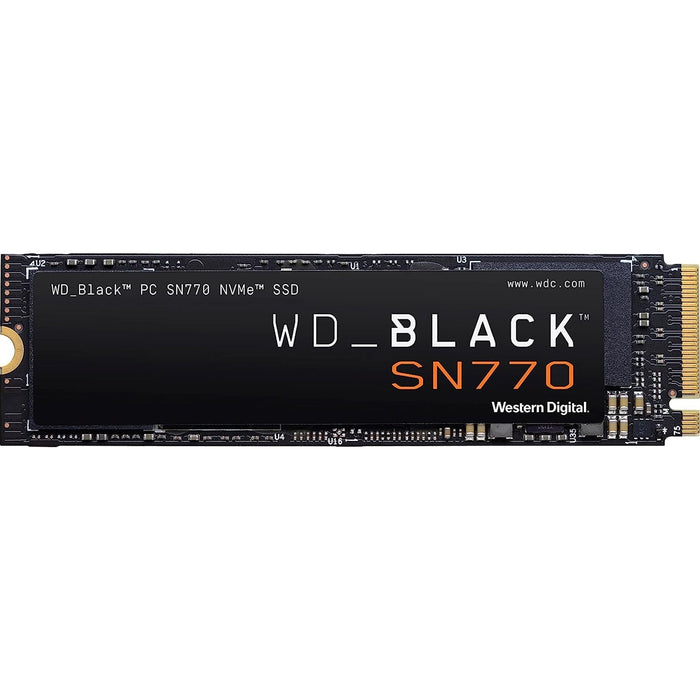 WD Black SN770 (WDS100T3X0E) 1TB NVMe SSD, M.2 Interface, PCIe Gen4, 2280, Read 5150MB/s, Write 4900MB/s, 5 Year Warranty-Hard Drives-Gigante Computers